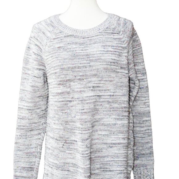Faded Glory Sweaters - Gray and Purple Speckled Sweater | Long Sweater | 2000s Clothing | Women Size L